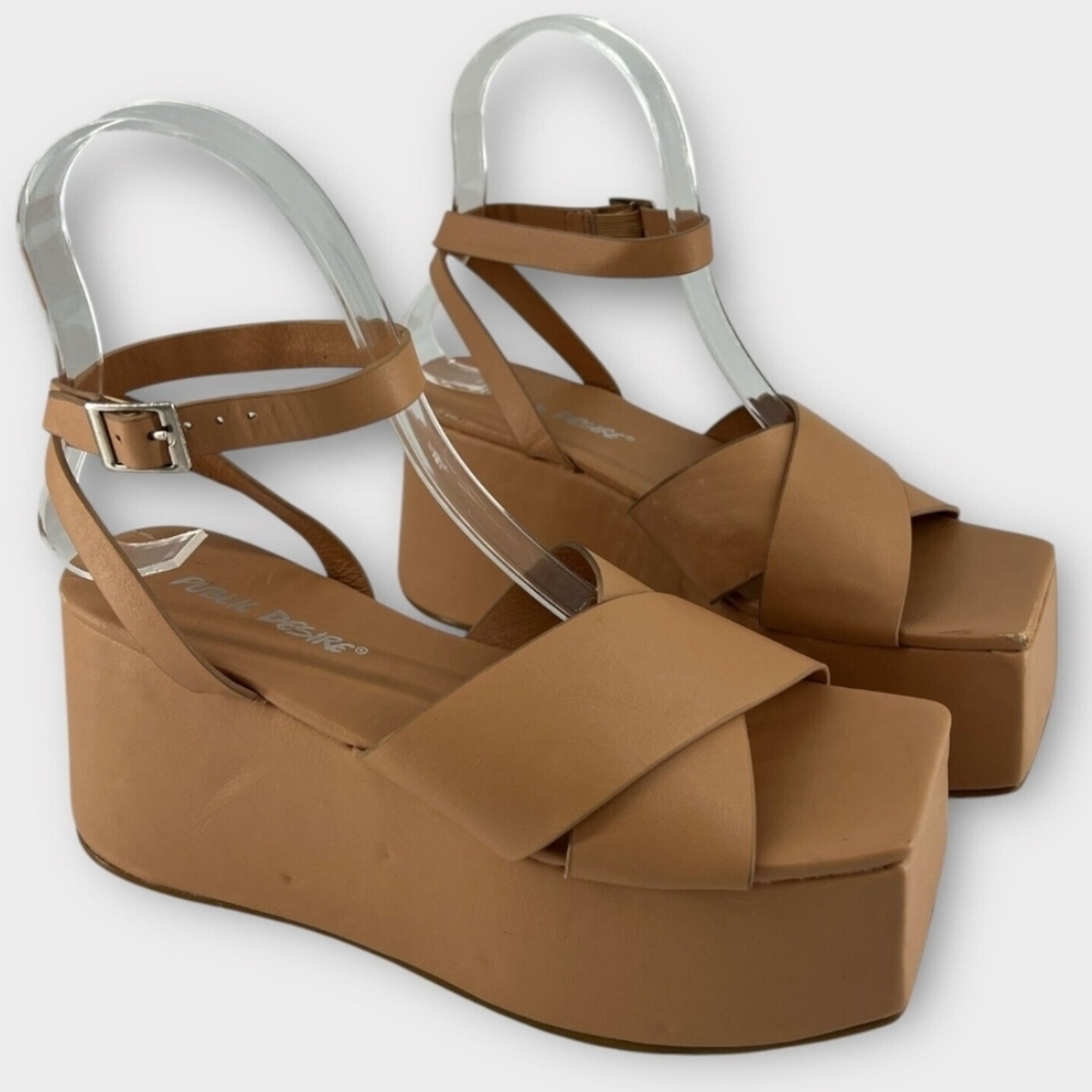 Public Desire Brown Platform Shoes